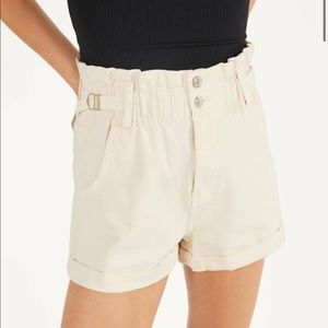 Cream high rise shorts